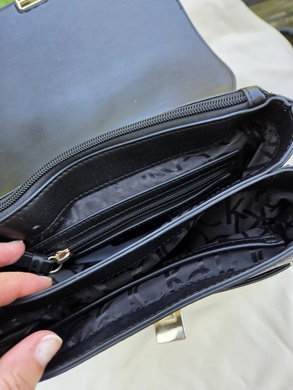 Calvin Klein Black, Brown & Cream Logo Backpack